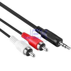 4′ ft Twin RCA Male to 1/8″ 3.5mm jack Audio Cable/Lead phone/PC to TV/Stereo