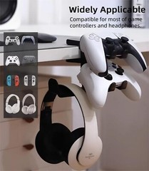 3-in-1 PC Gaming Headphone Headset Earphone Stand Hook Hanger Holder Under Desk