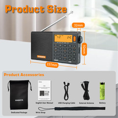 XHDATA D-808 Professional Portable Radio | FM Stereo/SW/MW/LW/Air Band Receiver