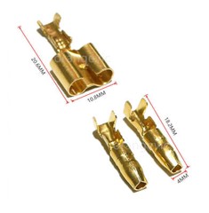 10 Sets Male Female Wire Crimp Connectors 4.0mm Copper Bullet Terminals Kit