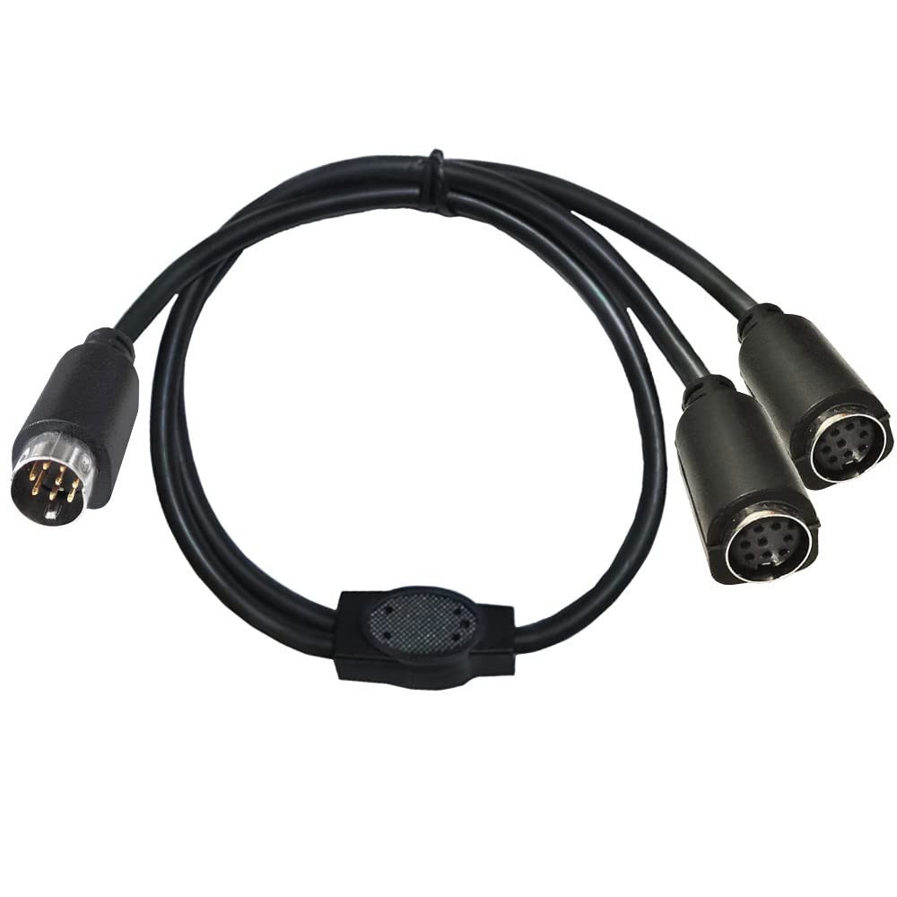 S-Video 8 Pin Mini DIN Y Splitter Cable, Mini 8-Pin DIN S-Video Male to 2 Female