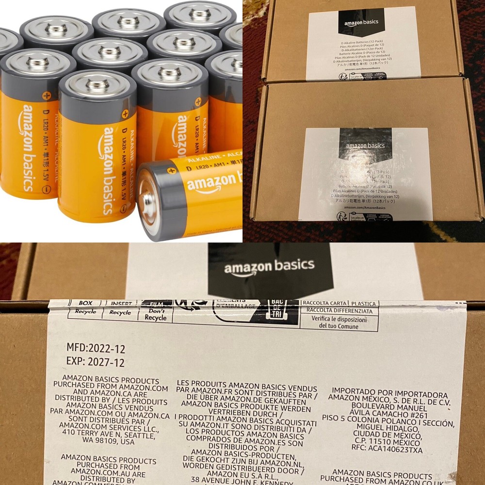 Lot 24 – Amazon Basics D Cell Alkaline Batteries 1.5 Volt Exp 12/27 – Brand New