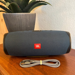 JBL Charge 4 Waterproof Bluetooth Speaker – Unique Blue on Black 2-Tone Look!
