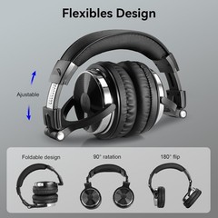 Versatile DJ Headphones with Adjustable Headband & Sound Isolation Features