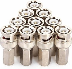 BNC Male to RG59 RG6 Twist On Connector CCTV Security Coax Cable Camera Lot