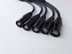 5 Pack PRO CAT5E Tactical Shielded w/Neutrik Ethercon Digital Audio Cable RJ45