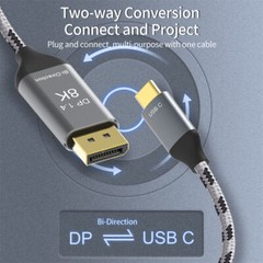 Reversible HDMI 1.4 DisplayPort DP Source To USB 3.1 Type C USB-C Displays Male