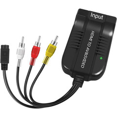 1080P HDMI to Male AV/S Video Adapter – S-Video, HDMI2AV+S CVBS Video Converter