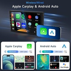 4+64GB Double 2 DIN 10.1” Android 15 Touch Screen Car Stereo Radio GPS WIFI RDS