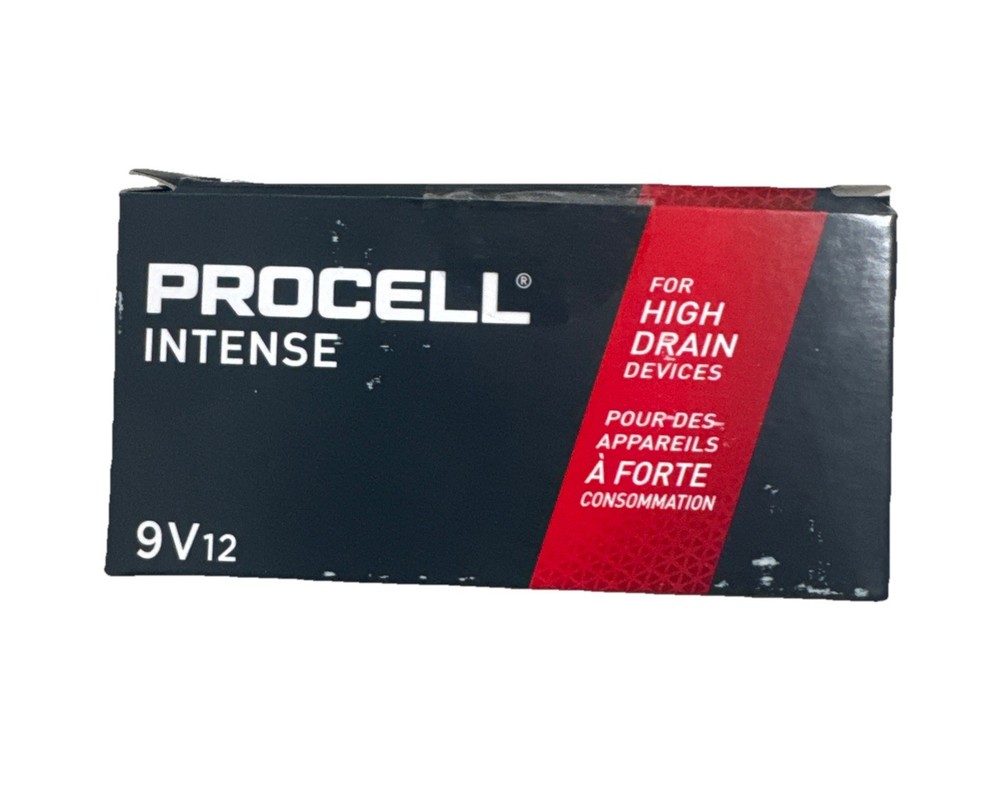 12 Duracell Procell Intense 9 Volt 9v Alkaline Batteries