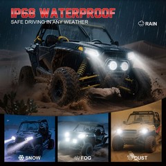 FIT Arctic Cat M1000 M5 M6 M7 M8 4x 894 893 LED Headlight Hi/Lo Beam Combo