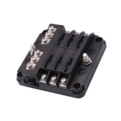 6 Way Circuit Car Boat Blade Mini ATC ATO Fuse Block Fuse Box Holder 12V/24V DC
