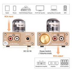 HiFi Pure Class A Vacuum Tube Preamp Mini Desktop Audio Preamp w/12J1S Tubes