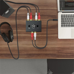 1 In 2 Out / 2 In 1 Out RCA Stereo Audio Switch Bi-Directional Audio Switcher