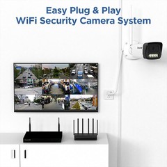 HD 2MP Security Camera System 1TB HDD, NVR Indoor Outdoor WIFI CCTV Audio NVRkit
