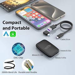 3 in 1 Wireless Carplay Adapter, Wireless Carplay and Android Auto Adapter Netfl