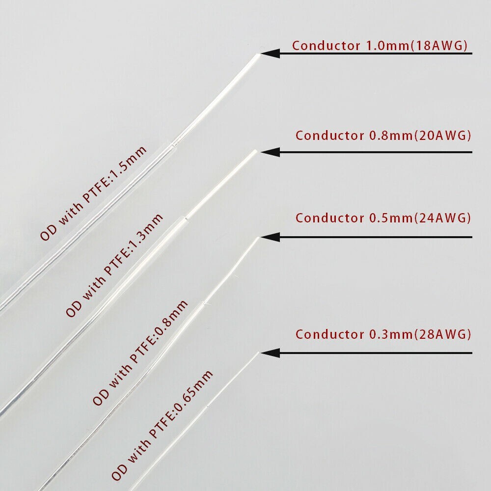 Hi-end 5N Solid Pure Silver with PTFE HiFi Analogue Audio Speaker Cable Wire DIY