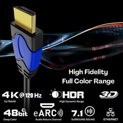 HDMI Cable Right Angle 270 Degree (6FT) Support 18GBPs 4K 60Hz HDR 2K 1080p 3D