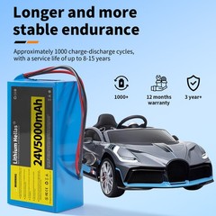 24V 5Ah Lithium Battery with 29.4V 1A Charger, 24V Rechargeable Battery for DIY