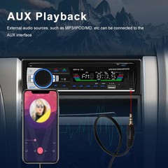 Single 1 DIN Car Stereo Radio MP3 Player Head Unit Audio Receiver BT FM AUX USB