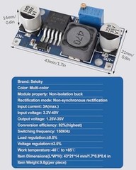 LM2596 DC to DC Buck Converter 3.0-40V to 1.5-35V Adjustable Voltage 5 Pack