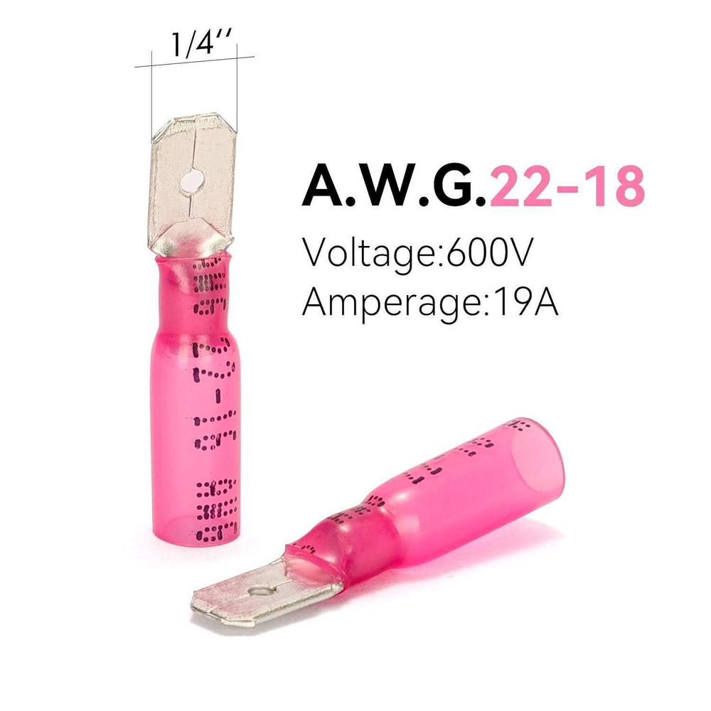 Waterproof Heat Shrink Spade Wire Connectors Electrical Crimp Terminals 50/220X