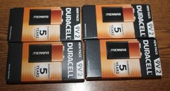 4-Duracell 9V Alkaline Batteries 2-Pack 9 V Block #041333051598 -8 Batteries