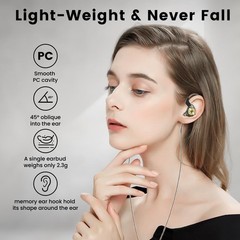 Wired Gaming Earbuds, Ak3file in Ear Monitors, Deep Bass Sound Wired Earbuds