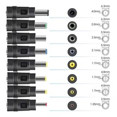Kado DC Adapter 8 Connector Set for Monitor, Webcam, N/A with 8 Tips, Black