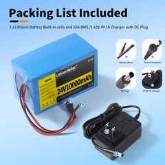 24V10Ah Rechargeable Li-ion Battery 7S4P With Charger For DIY 24V Devices