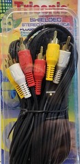25 FT Shielded 3 RCA to 3 RCA Composite A/V Cable – Red White Yellow – Gold Plat