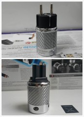 1Set AC Pure copper Platinum rhodium Power Plug Connector EU IEC Female Carbon