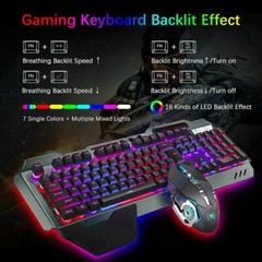 K618 Wired Gaming Keyboard and Mouse Set RGB Backlit For PC Laptop PS4 Xbox one