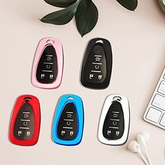 for Chevy Key Fob Cover With Keychain,Soft TPU Full Protection Style 1-silver