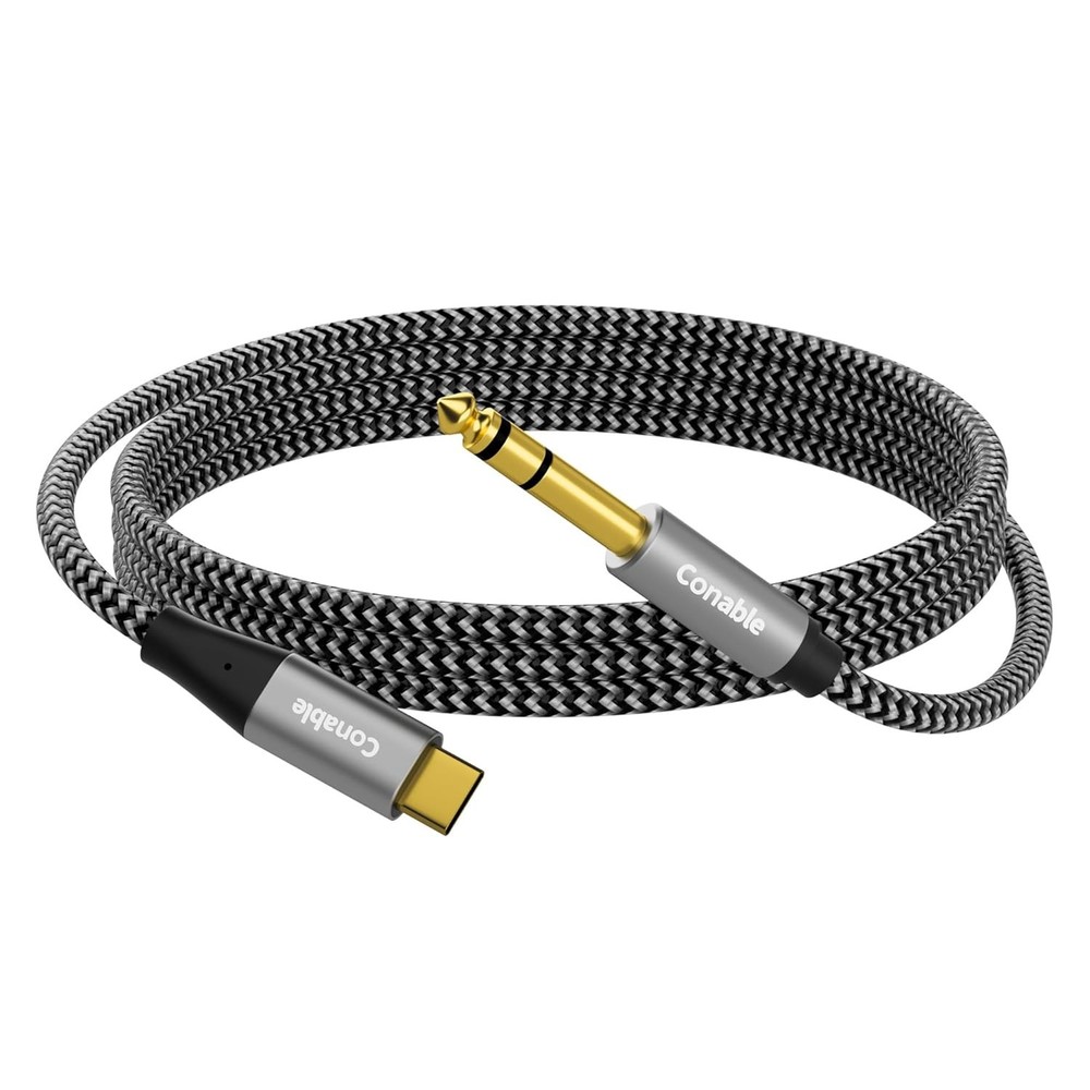 USB C to 1/4″ TRS Audio Stereo Cable 4FT Type C to 6.35mm 1/4 Male Aux Audio