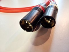 XLR Balanced Interconnect Cable (1m) PAIR – MOGAMI Wire NEUTRIK – RED/BLACK
