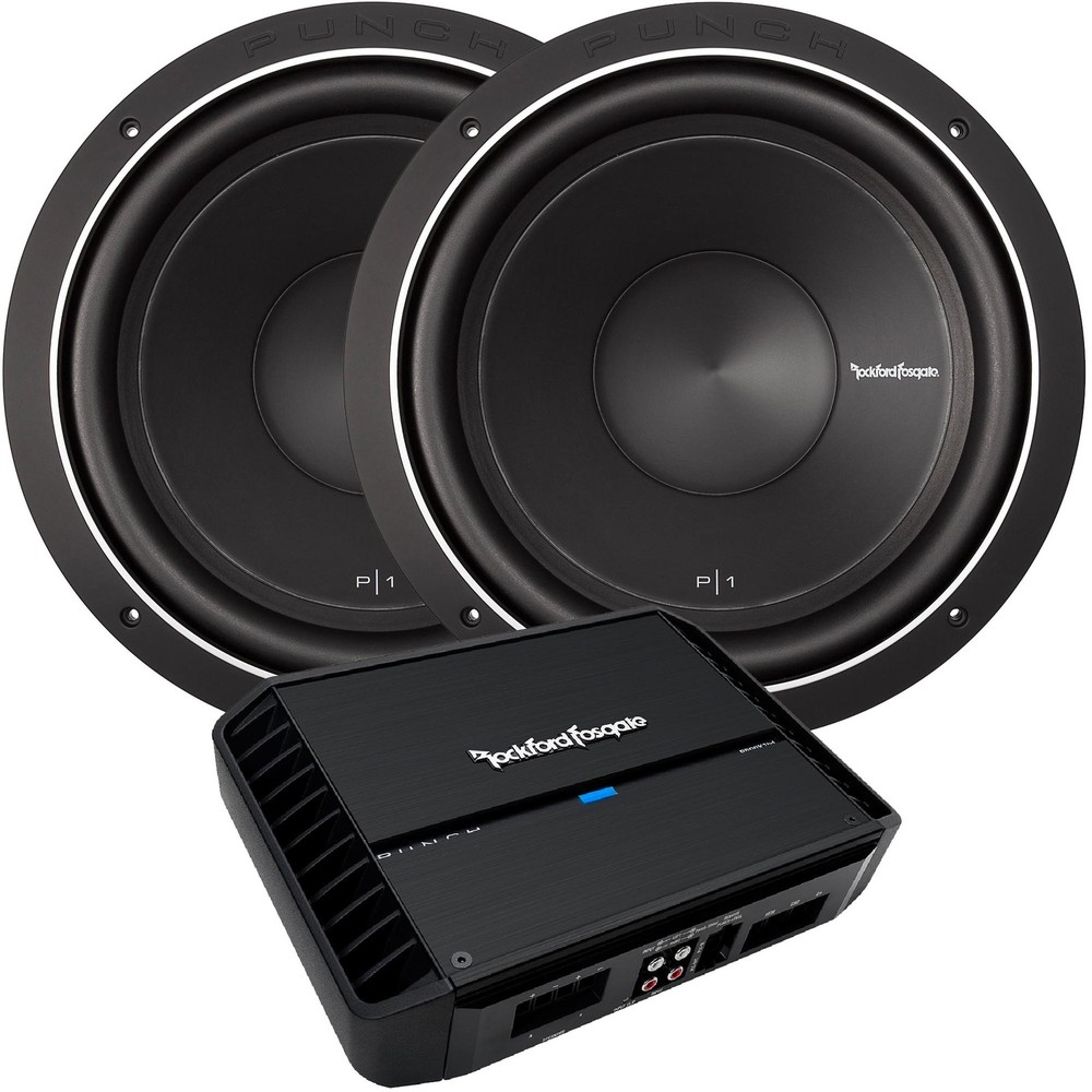 Rockford Fosgate 2 P1S4-12 Subs + P500X1BD Amp – 500×1 @ 1-Ohm