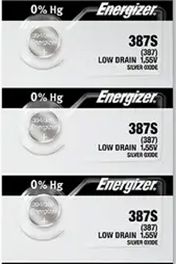 3 Energizer 387S Low-Drain 1.55V Silver-Oxide Button Cell Battery-Accutron