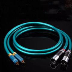Pair OCC Copper Conductor Cord XLR to RCA HiFi Audio Extension Interconnect Wire