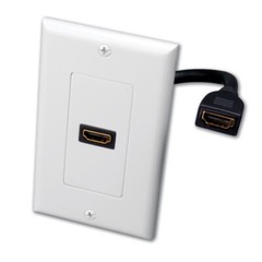 2 Pack – 1-Port HDMI Pigtail Wall Face Plate Panel Cover Outlet 4K ARC HDR White