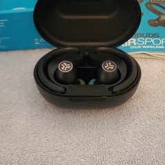 JLab JBuds Air Sport Wireless Bluetooth Ear-hook Earbuds, Touch Controls, Black
