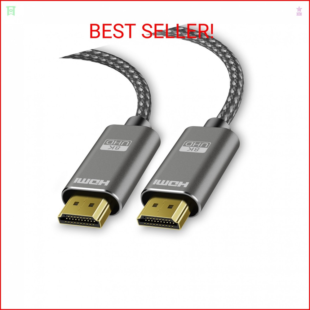 8K HDMI 2.1 Cable 1.5 ft /0.5M, | Ultra High Speed 48Gbps，4K@120Hz, 8K@60Hz, 0.0