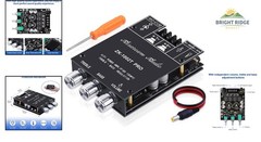 Efficient 2.0 Channel Bluetooth Amplifier with Treble Bass Adjustment Feature