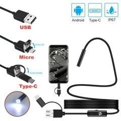 5M 6LEDs Snake Endoscope Borescope 8/7mm Inspection USB Camera Scope For Android