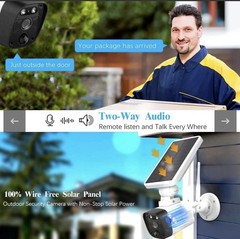 OOSSXX Solar Wireless Security 2Cameras W/Station Outdoor WiFi CCTV Night Vision