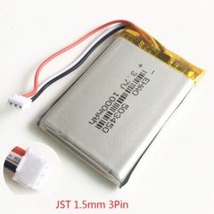 3.7V 1000mAh Li-po Rechargeable Battery 503450 JST 3Pin plug 1.0/1.25/2.0mm/2.5