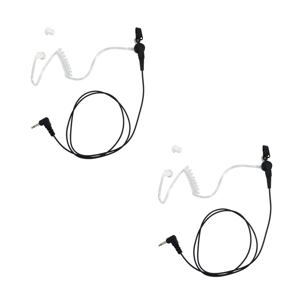 2x Acoustic 3.5mm Listen-Only Earpiece for Speaker Mics Motorola, Kenwood & More