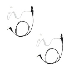 2x Acoustic 3.5mm Listen-Only Earpiece for Speaker Mics Motorola, Kenwood & More