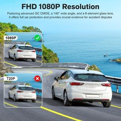 Dash Cam Camera ‌24/7 Front Cabin Car DVR FHD Motion Detection Vehicle G-Sensor