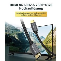 ATZEBE HDMI 2.1 Cable 8K HDMI Cable 10ft Support High Speed 48Gbps 8K@60Hz 76…